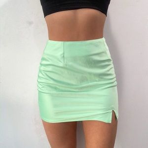 Princess Polly neon green skirt